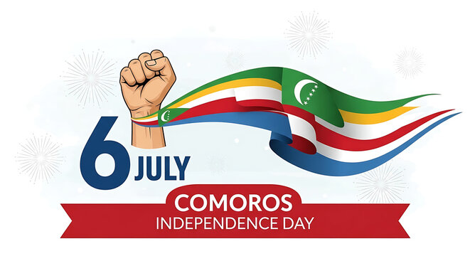 Fiji independence day icon with flag and date