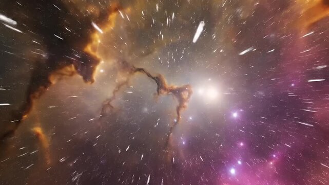 Journey Through Cosmic Nebula and Star Fields.