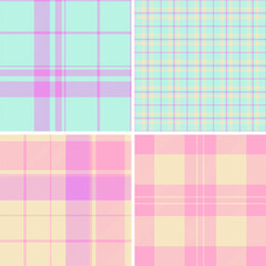 Fototapeta premium Plaid bundle for Independence Day celebrations and casual fashion. Vector patterns enhance shirts, jackets, blankets, scarves, and home decor.