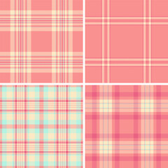Fototapeta premium Seasonal plaid pattern pack prepared for printable products. Suitable for planners, calendars, and downloads. Seamless vectors maintain alignment.