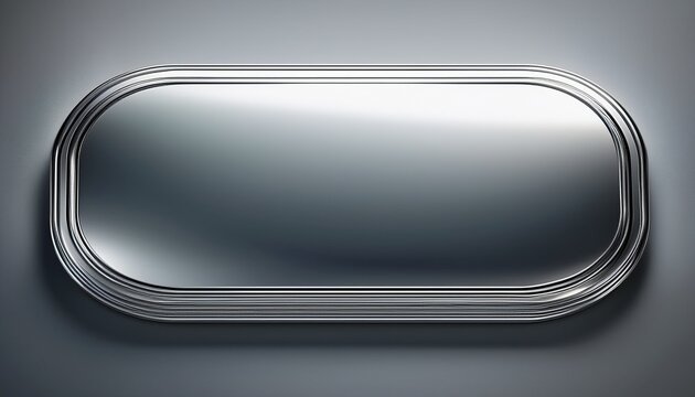 modern sleek silver rectangle with rounded edges and thin border
