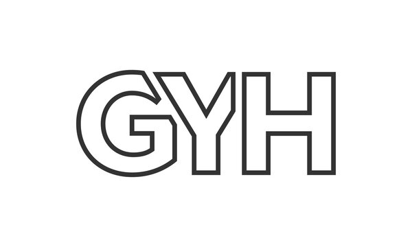 GYH logo design template with strong and modern bold text. Initial based vector logotype featuring simple and minimal typography. Trendy company identity.