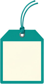 a mint-colored shopping tag