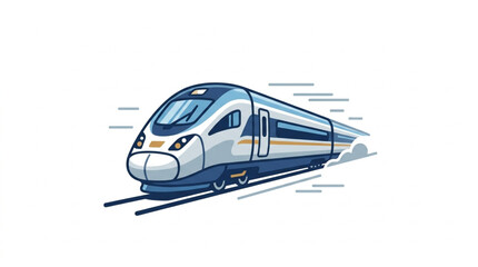 Modern High Speed Train Traveling on Tracks. © vinadwi