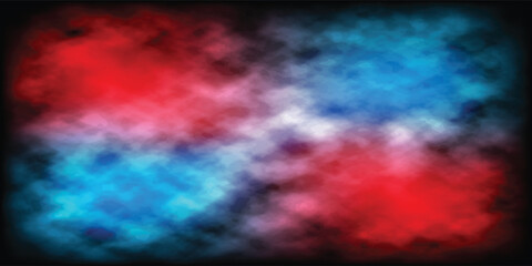 Abstract red and blue neon smoke clouds vs effect on a dark black background vector © Uddin