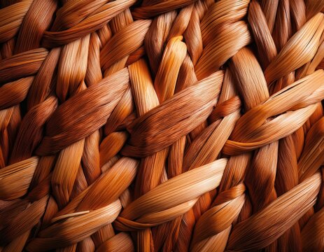 gros plan sur une texture d osier tresse baignee par une lumiere chaude et rasante