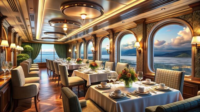 Luxury travel concept featuring fine dining in an exclusive fancy restaurant with exquisite cuisine and great service
