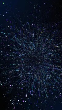 データ粒子が集合・拡散するエフェクト