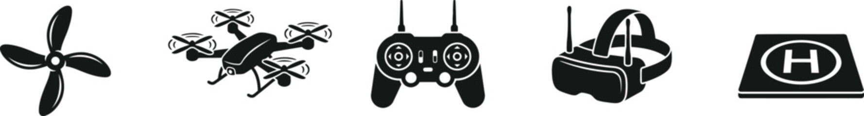Drone and accessories icons © Top Stock