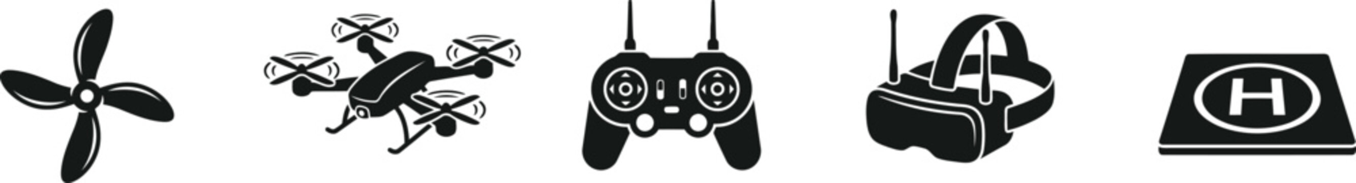 Drone and accessories icons