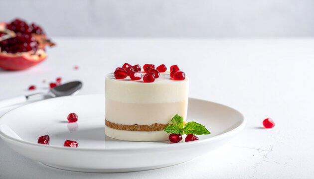 Elegant mini cake with pomegranate