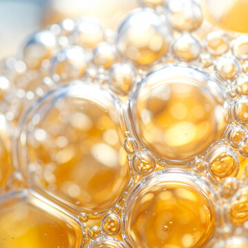Macro View Of Golden Bubbles