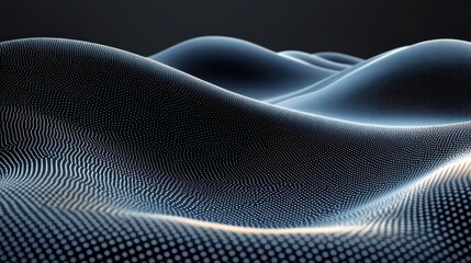 Naklejka premium Undulating waves of light and dots dance together captivating with their smooth movement