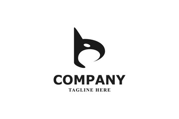 creative monogram letter b intergrated with killer whale orca logo © Bayu