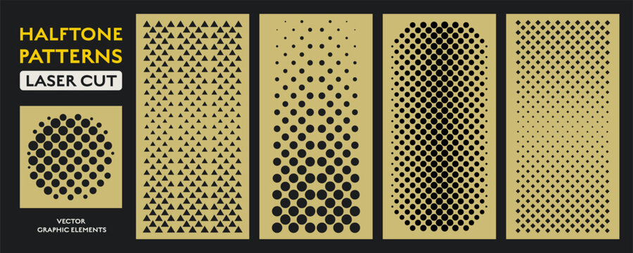 Laser halftone pattern with cut panel gold and geometric design architectural. Interior decorative metal with template screen fence and partition cnc carving.