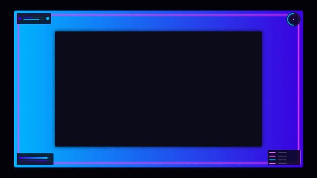 Colorful motion graphics of a modern digital screen with vibrant blue and purple hues showcasing dynamic visual effects and transitions for digital displays.