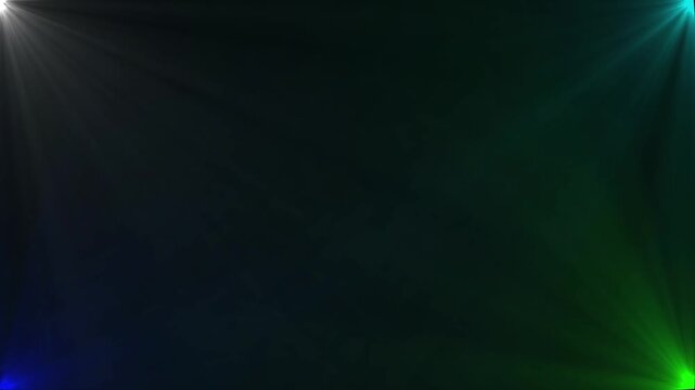  Abstract dark background with glowing white and cyan light rays from corners