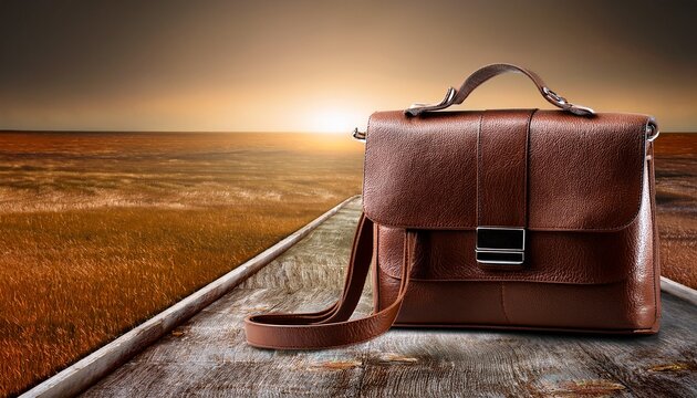 brown leather bag