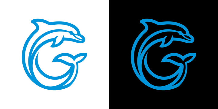 Elegant blue dolphin logo design, versatile for branding, marine life, and aquatic themes, perfect for businesses and organizations