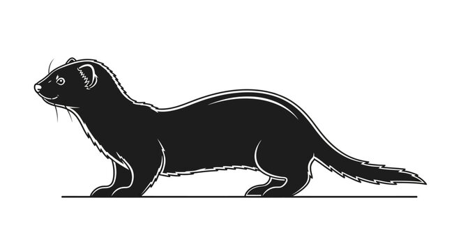 Black silhouette of a ferret animal.