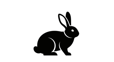 Obraz premium Black silhouette of a rabbit.