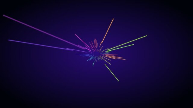 Abstract neon light streaks simulating hyperspace travel