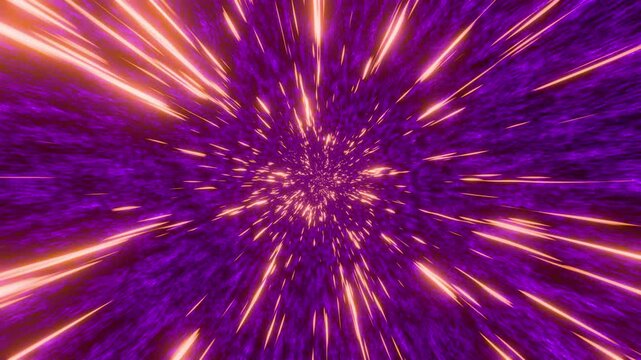 Abstract lightspeed portal video showcases a continuous rush of soft blurry blue streaks. Smooth flowing cosmic energy animation loops seamlessly for modern digital backdrops.