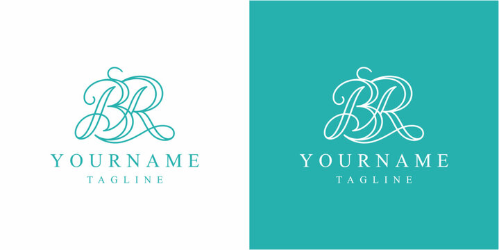 Teal logo design with BR initials.