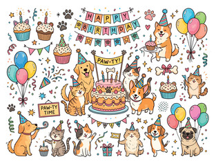 Fototapeta premium pets birthday