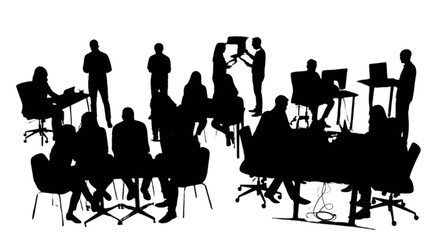Silhouette of band performing live on stage isolated on transparent background, Vector © Nowshad