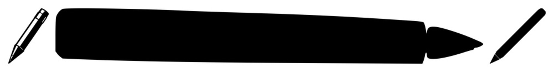 Obraz premium Digital signature stylus pen set with a solid black outline icon on white background featuring digital drawing, fine tip, stylus with minimalism and monochrome