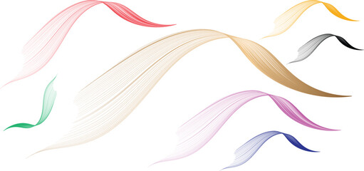 Green or gold brush strokes on transparent background vector illustration design element © Provir