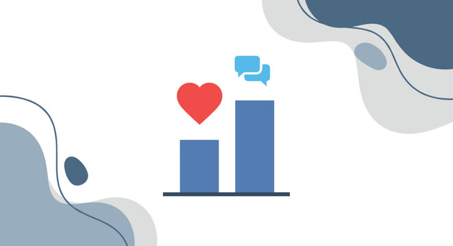 Graphic shows statistics with heart