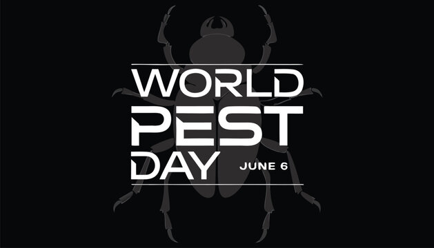 Minimalist black and white graphic design celebrating world pest day