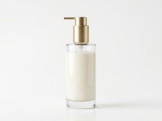Naklejka premium Elegant Bottle of Creamy Lotion with Pump Top for Skincare and Beauty Application