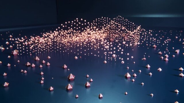 Spatial acoustic manipulation grid wave particle 3D render loop