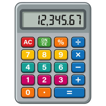 Colorful Calculator Vector Illustration with Numbers