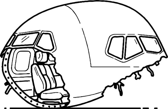 Detailed cross section of futuristic armored vehicle interior.