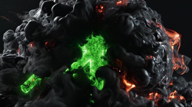 Glowing arrow on sphere ideal for sleek commercial backgrounds and title sequences