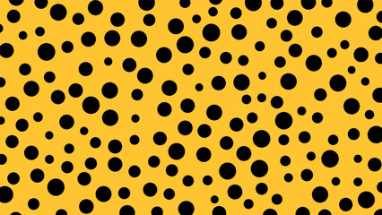 yellow background with black polka dots © drawnbybert