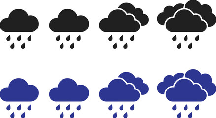 Obraz premium Rainy weather icons