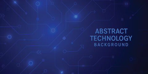 Obraz premium Abstract technology background with circuit board lines and glowing elements for digital and IT concepts.