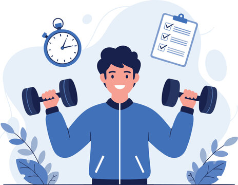 Man Lifting Dumbbells, Fitness Training