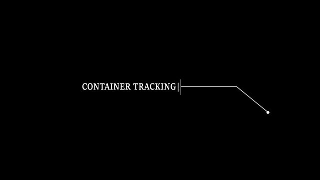 A sleek, modern video call-out title graphic displaying the text CONTAINER TRACKING in an elegant white serif font on a solid black background.