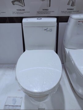 TOTO ECOFLUSH, brands of new toilet bowl displays in store of home product and building construction