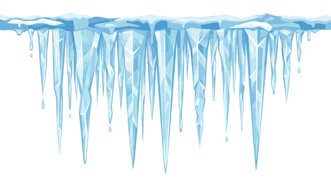 Icicles hanging from a frozen surface.
