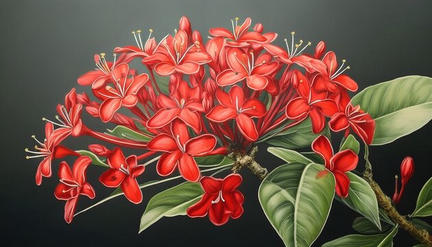 red ixora flower