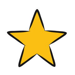 Fototapeta premium Yellow hand drawn comic book style star icon.