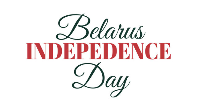 belarus independence day typography banner with elegant patriotic lettering national holiday celebration design isolated on white background vector