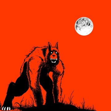 werewolf howling at the moon